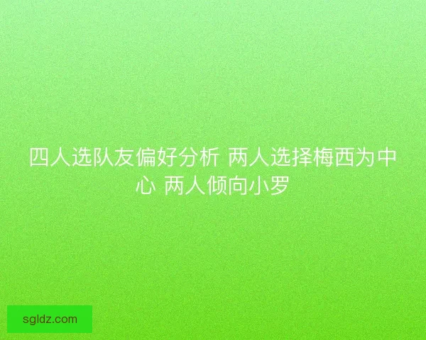 四人选队友偏好分析 两人选择梅西为中心 两人倾向小罗